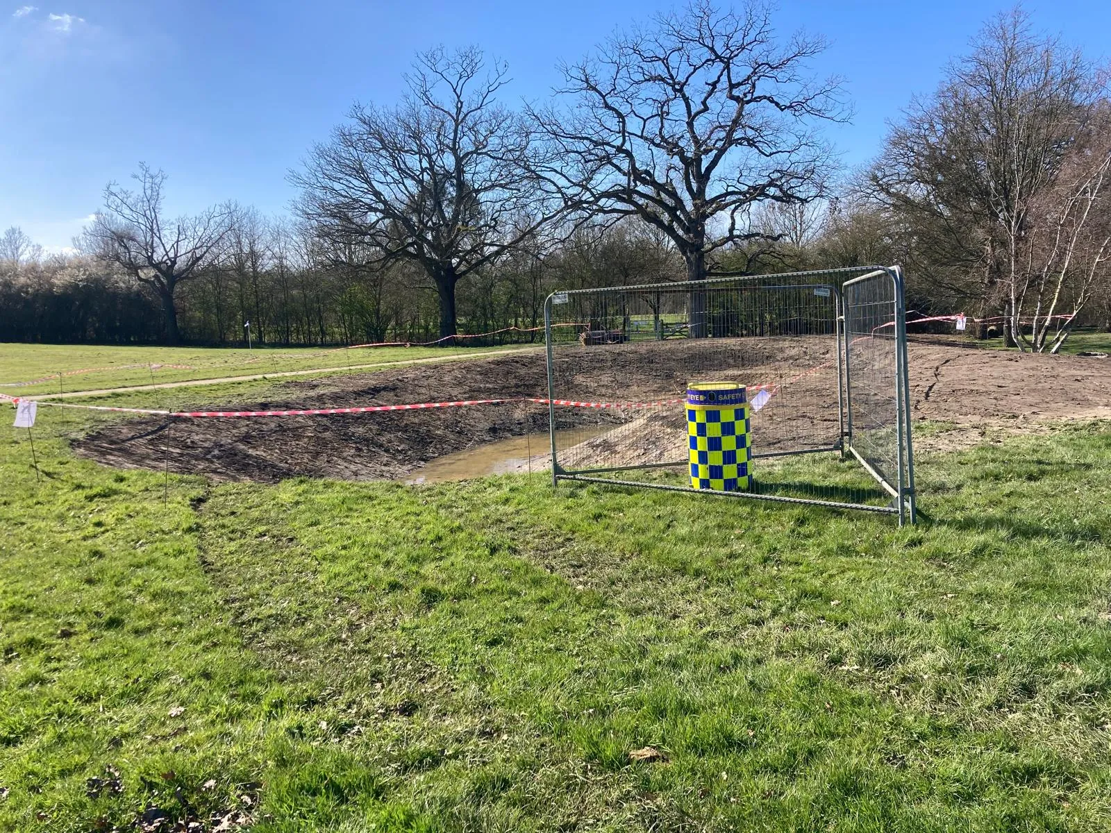 Safety Eye CCTV bollard deployed in a park during excavation and groundworks